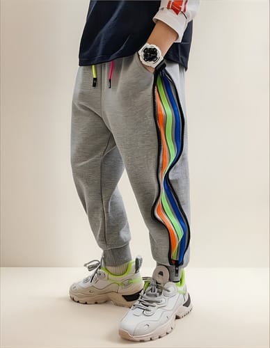 Deportivo Algodón cierre lateral con rallas de colores