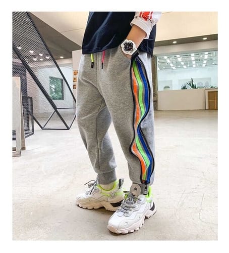 Deportivo Algodón cierre lateral con rallas de colores