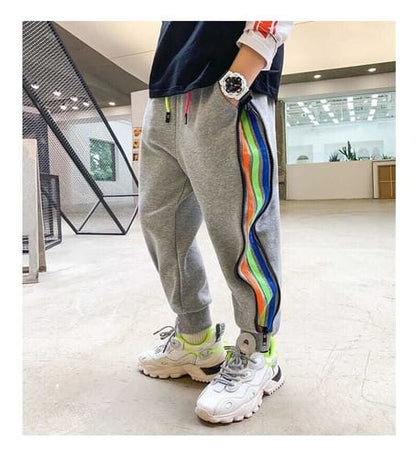 Deportivo Algodón cierre lateral con rallas de colores