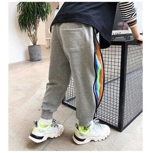 Deportivo Algodón cierre lateral con rallas de colores