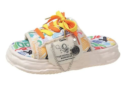 Chinelas dama jean con cadenas