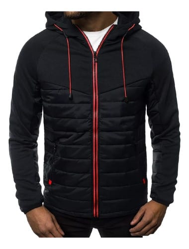 Campera hombre deportiva nylon y algodon