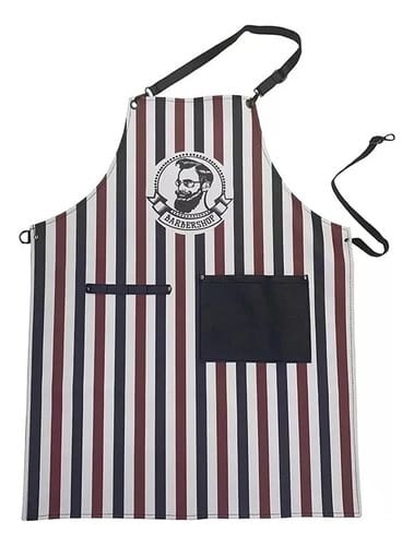 Delantal de Barbero o peluquero A rayas con bolsillo