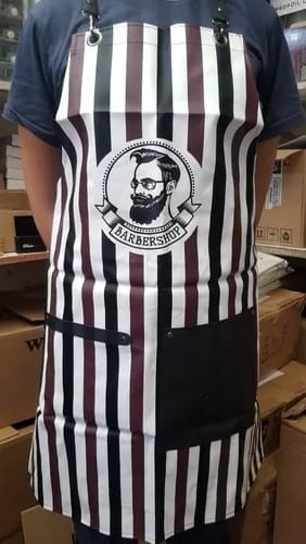 Delantal de Barbero o peluquero A rayas con bolsillo