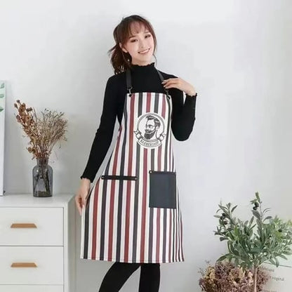 Delantal de Barbero o peluquero A rayas con bolsillo