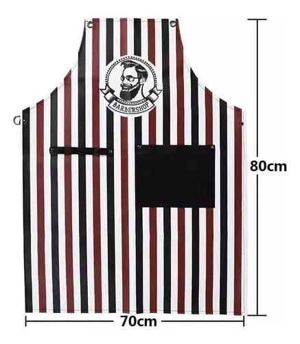 Delantal de Barbero o peluquero A rayas con bolsillo