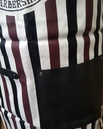 Delantal de Barbero o peluquero A rayas con bolsillo