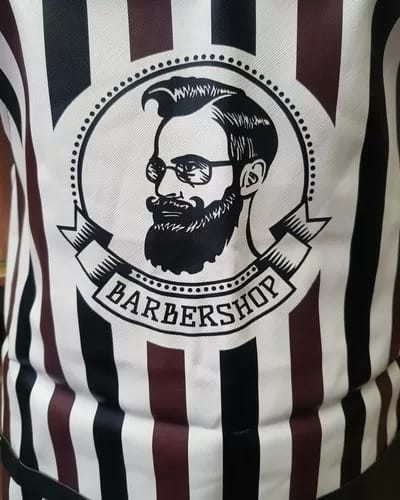 Delantal de Barbero o peluquero A rayas con bolsillo