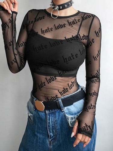 Remera dama ML  transparente letras