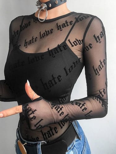 Remera dama ML  transparente letras