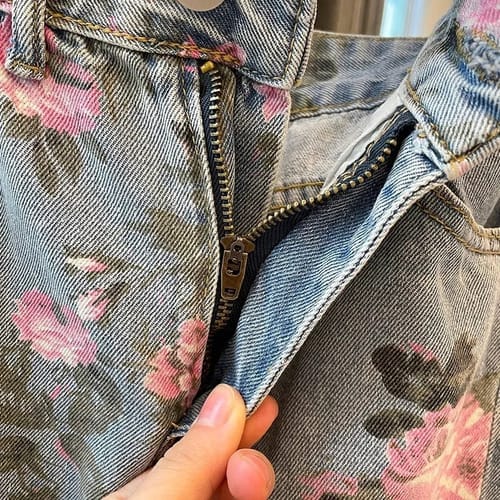 Pollera dama larga con tajos jean