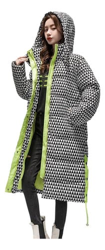 Campera dama larga Cuadrille Cierre fluo