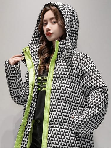 Campera dama larga Cuadrille Cierre fluo