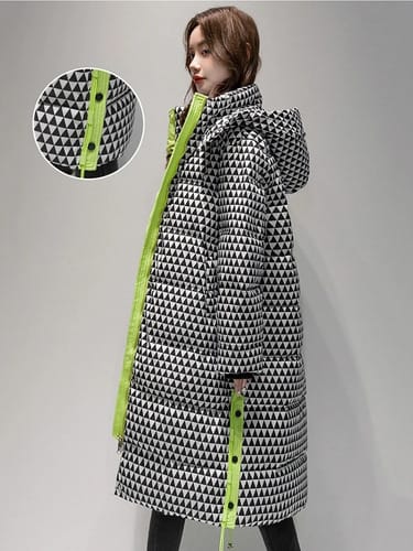 Campera dama larga Cuadrille Cierre fluo