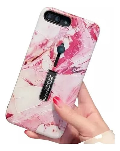iPhone 7 Plus iPhone 8 Plus soporte marmol Fucsia