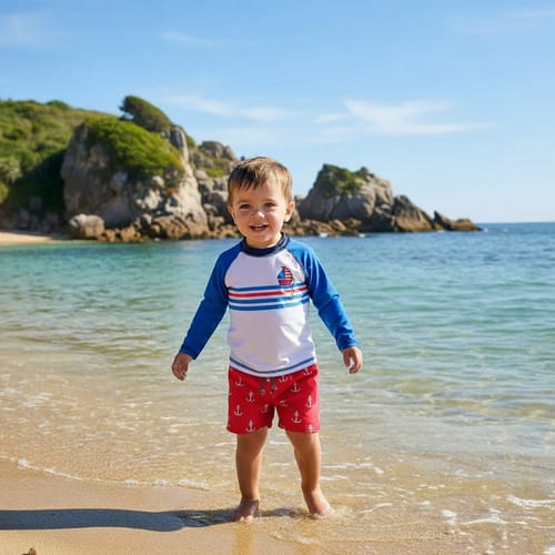 Conjunto Niño Sort baño y remera