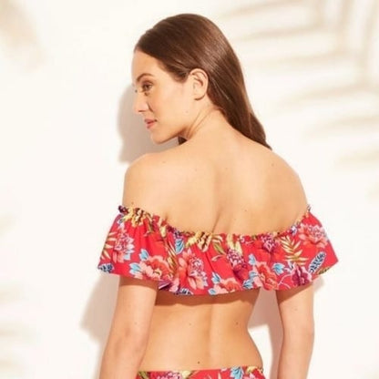 bikini dama top flores