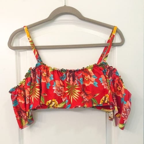 bikini dama top flores