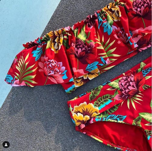 bikini dama top flores