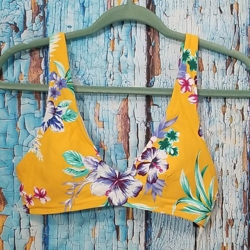 bikini dama top flores 