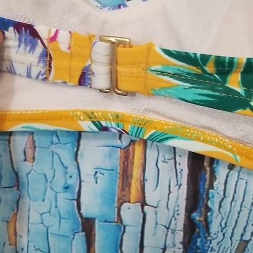 bikini dama top flores 