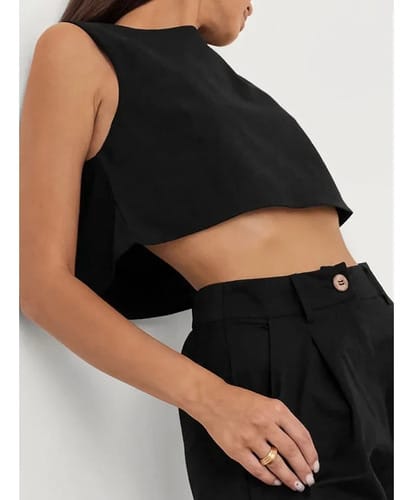 Conjunto dama lino top y pantalon elefante