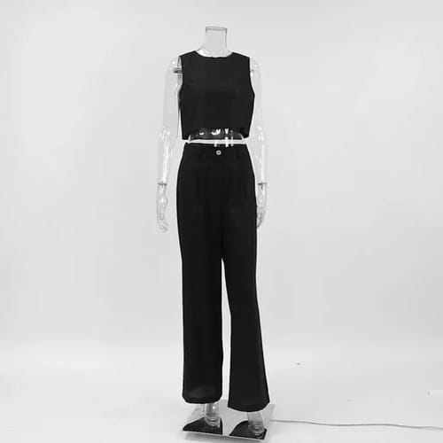 Conjunto dama lino top y pantalon elefante