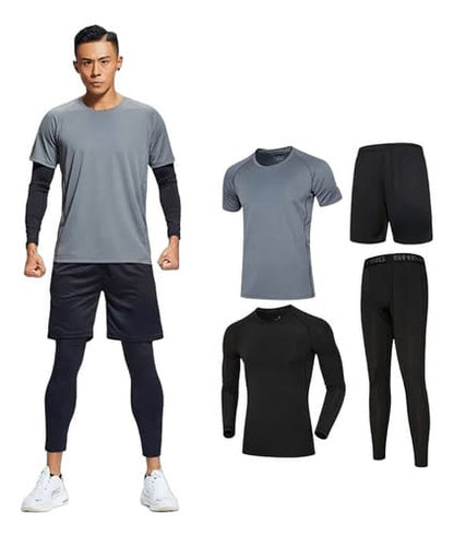 Conjunto hombre short + calza larga + 2 remeras