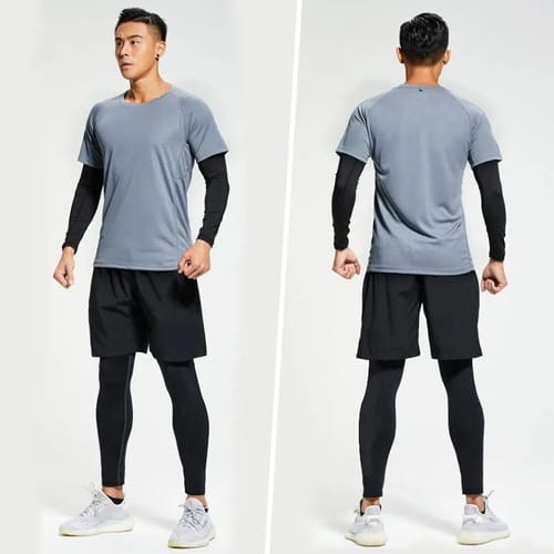 Conjunto hombre short + calza larga + 2 remeras
