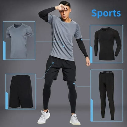 Conjunto hombre short + calza larga + 2 remeras