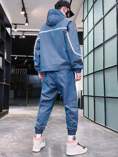 Conjunto hombre nylon buzo y pantalon azul AHTELB