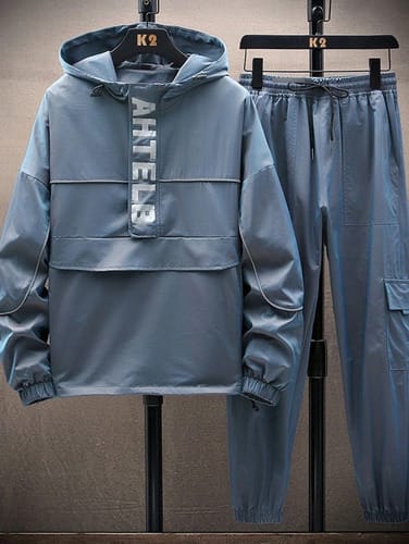 Conjunto hombre nylon buzo y pantalon azul AHTELB