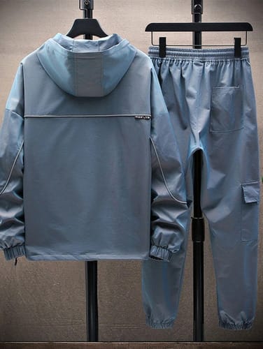Conjunto hombre nylon buzo y pantalon azul AHTELB