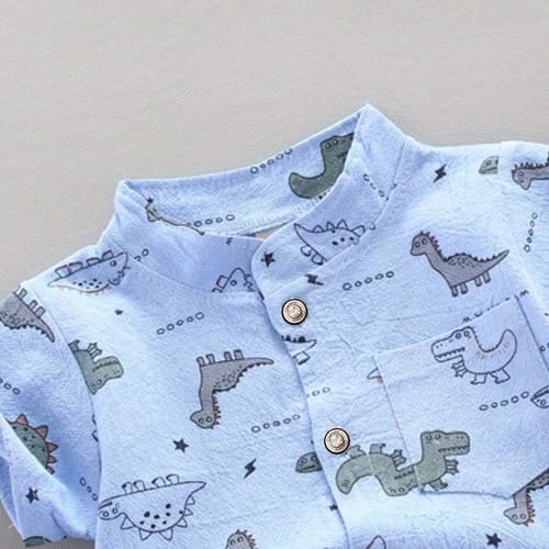 Conjunto niño short y camisa dinos