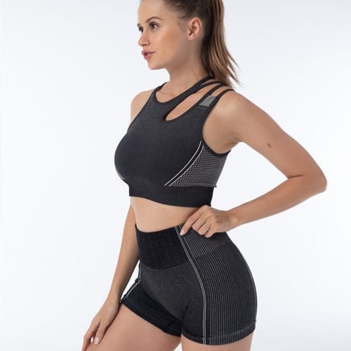 Conjunto dama gym short y top musculosa