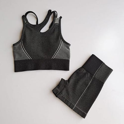 Conjunto dama gym short y top musculosa