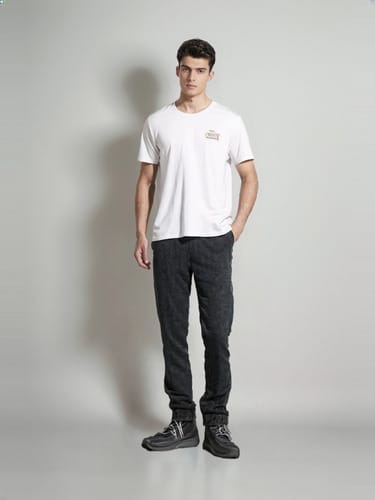 Remera hombre MC Hurley gris dibujo atras