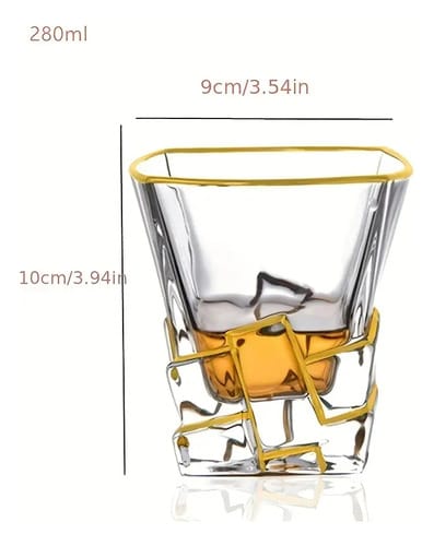 Vaso de cristal linea dorada