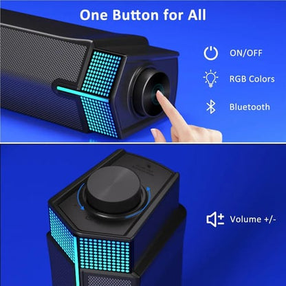 Altavoz gamer Bluetooth estilo barra con luces RGB noyo