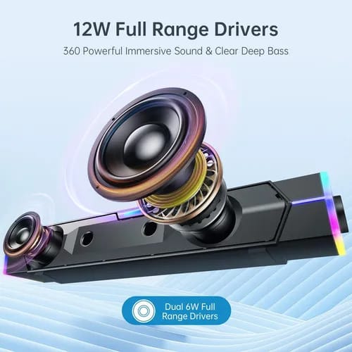 Altavoz gamer Bluetooth estilo barra con luces RGB noyo