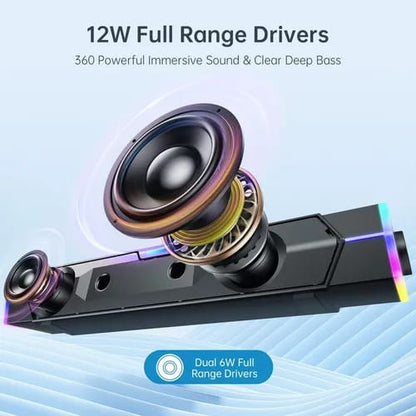 Altavoz gamer Bluetooth estilo barra con luces RGB noyo