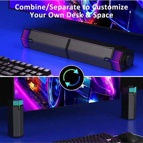 Altavoz gamer Bluetooth estilo barra con luces RGB noyo