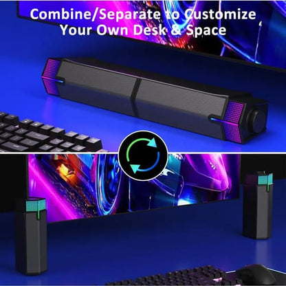 Altavoz gamer Bluetooth estilo barra con luces RGB noyo
