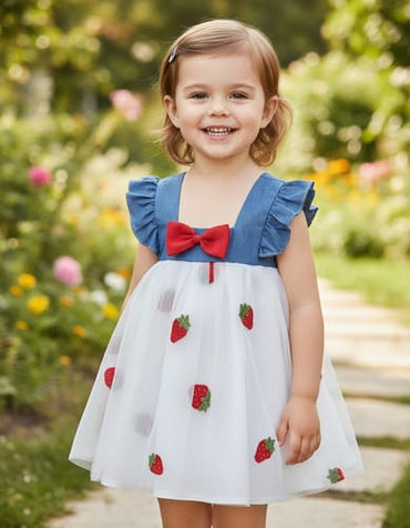 Vestido niña frutillas