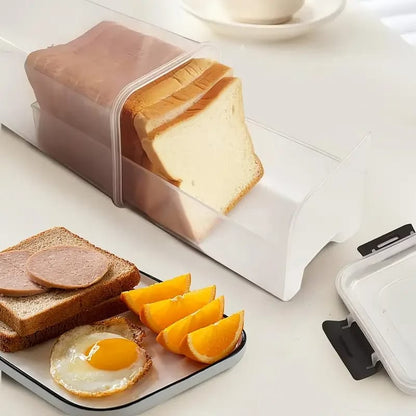 Panera Contenedor Transparente Hermético con Tapa para Pan Casero. Caja para Pan de Sándwich. Conservador Alto de Pan para Cocina.