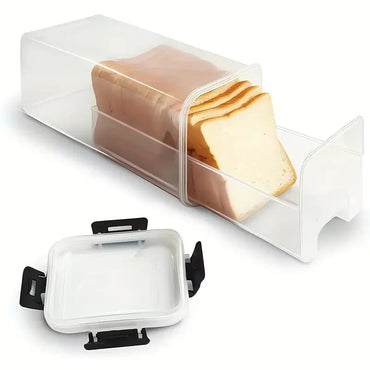 Panera Contenedor Transparente Hermético con Tapa para Pan Casero. Caja para Pan de Sándwich. Conservador Alto de Pan para Cocina.