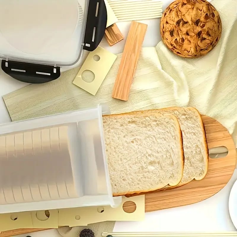 Panera Contenedor Transparente Hermético con Tapa para Pan Casero. Caja para Pan de Sándwich. Conservador Alto de Pan para Cocina.
