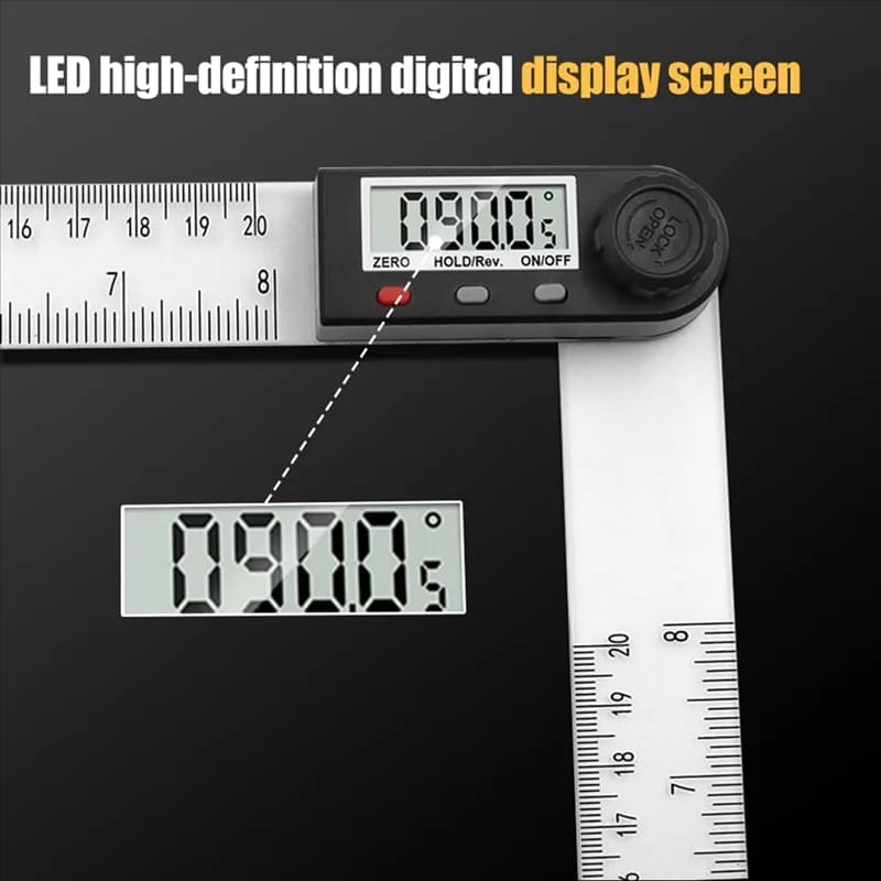 Regla de ángulo digital electrónico de acero inoxidable  amplia de 50 cm 500 mm carpintería herreria 
