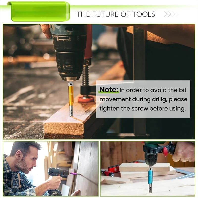 Set  7 piezas  para  carpintería uso en  taladro hexagonal,