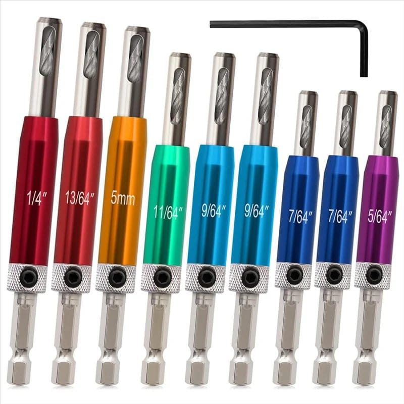 Set  7 piezas  para  carpintería uso en  taladro hexagonal,